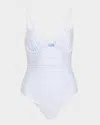 Simkhai Lanie Ruched One-piece Swimsuit In Periwinkle Sky