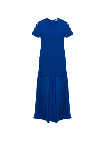 Simkhai Laken Cut-out Knit Maxi Dress In Blue