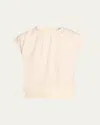 Simkhai Lamara Draped Merino Cape Top In Ivory