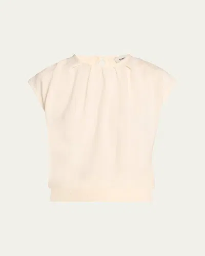 Simkhai Lamara Draped Merino Cape Top In Ivory
