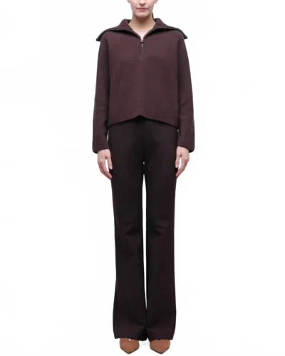 Simkhai Landry Long Sleeve Sweater In Chocolate In Brown