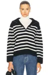 Shop Simkhai Landry Sweater In Black Ivory Stripe