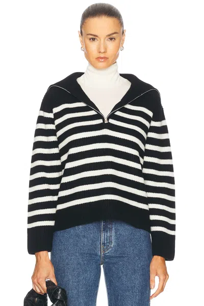 Simkhai Landry Sweater In Black Ivory Stripe