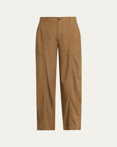 Simkhai Langston Linen Utility Pant In Tan In Brown
