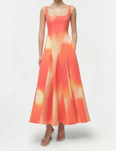 Simkhai Lara Midi Dress In Golgen Hour Twilight In Multi