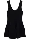 Simkhai Larina Flared Ribbed-knit Mini Dress In Black