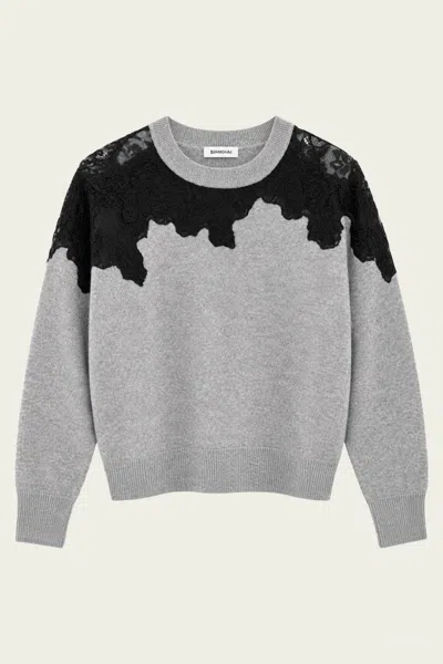 Simkhai Larissa Crewneck Sweater In Grey Melange Black In Gray