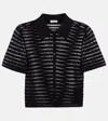 Simkhai Larken Short Sleeve Cardigan In Black In Black