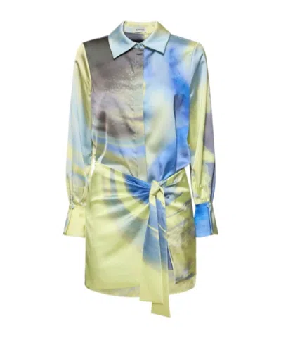 Simkhai Larson Printed Mini Shirt Dress In Multi