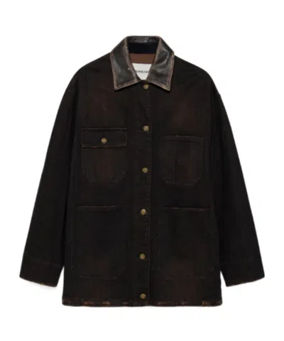 Simkhai Larz Denim Chore Jacket In Brown