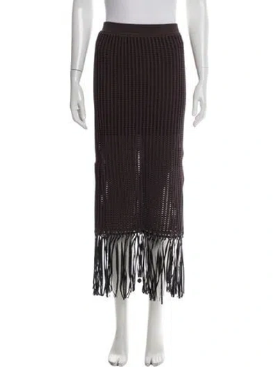 Pre-owned Simkhai Lasercut Accents Long Skirt In Burgundy