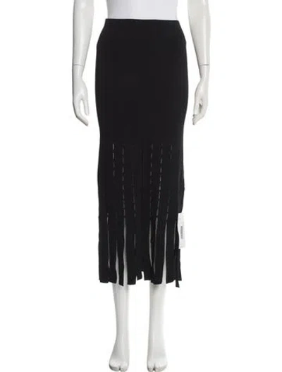 Pre-owned Simkhai Lasercut Accents Midi Length Skirt In Black