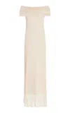 Simkhai Laurelle Knit Off-the-shoulder Maxi Dress In Off-white