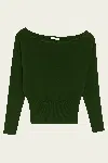 Simkhai Lavina Draped Off-shoulder Sweater In Cypress In Green