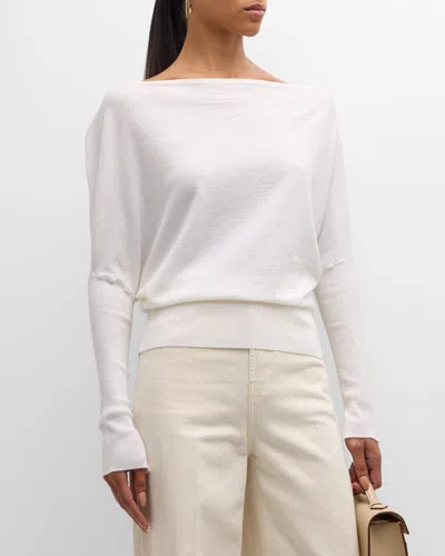Simkhai Lavina Draped Off-shoulder Sweater In White