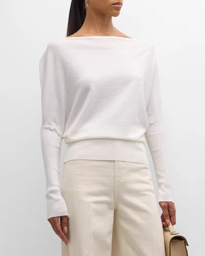 Simkhai Lavina Draped Off-shoulder Sweater In Ivory