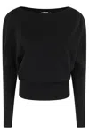Simkhai Lavina Draped Off-shoulder Sweater In Black
