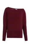 Simkhai Lavina Off-the-shoulder Wool Sweater In Burgundy