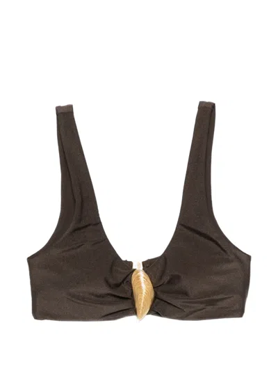 Simkhai Leaf Detail Bikini In Brown