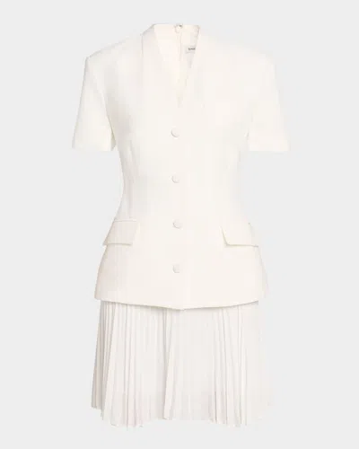 Simkhai Leah Pleated Mini Dress In White