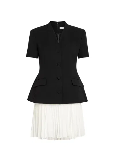 Simkhai Leah Tailored Blazer Crepe Mini Dress In Black