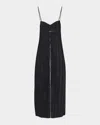Simkhai Leah Textured Sleeveless Midi Dress In Black