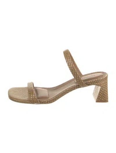 Pre-owned Simkhai Leather Animal Print Slingback Sandals In Neutral