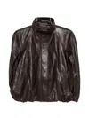 Simkhai Leather Cape Jacket In Brown