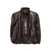 Simkhai Leather Cape Jacket In Brown