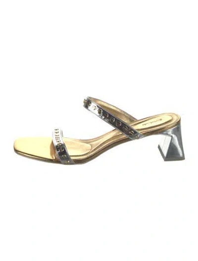 Pre-owned Simkhai Leather Colorblock Pattern T-strap Sandals