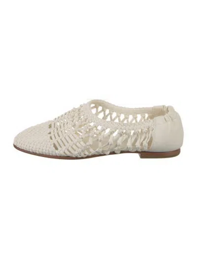 Pre-owned Simkhai Leather Flats In Neutrals/white