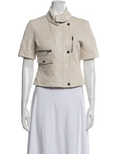 Pre-owned Simkhai Leather Jacket In Neutrals