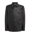 Simkhai Gibson Leather Shirt Jacket In Black