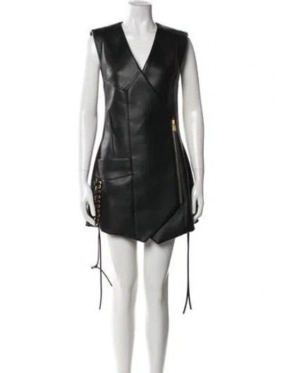 Pre-owned Simkhai Leather Mini Dress In Black