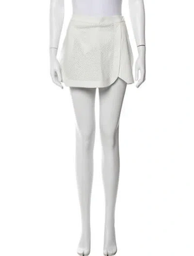 Pre-owned Simkhai Leather Mini Shorts In Neutrals