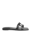 Simkhai Leather Monogram Slides In Black