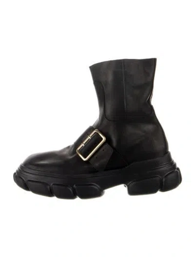 Pre-owned Simkhai Leather Moto Boots In Black