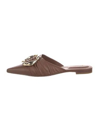 Pre-owned Simkhai Leather Mules In Brown