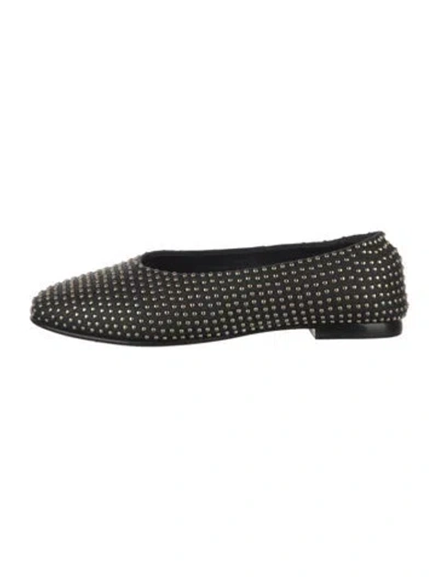 Pre-owned Simkhai Leather Patterned Ballet Flats In Black