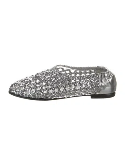 Pre-owned Simkhai Leather Patterned Ballet Flats In Silver