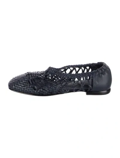 Pre-owned Simkhai Leather Patterned Flats In Blue