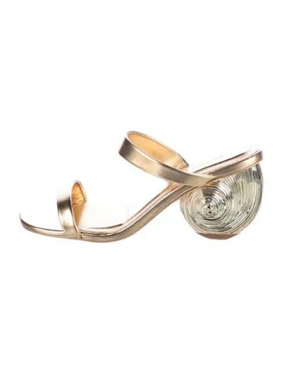 Pre-owned Simkhai Leather Sandals In Gold/metallic