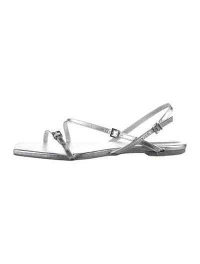 Pre-owned Simkhai Leather Sandals In Metallic/silver