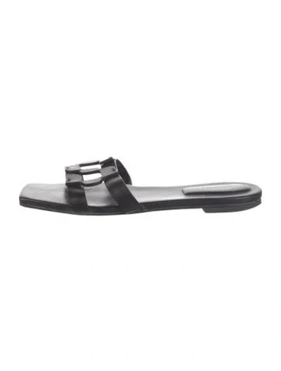 Pre-owned Simkhai Leather Slides In Black