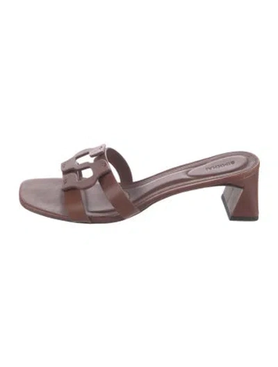 Pre-owned Simkhai Leather Slides In Brown