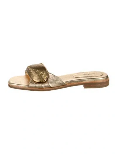 Pre-owned Simkhai Leather Slides In Gold/metallic