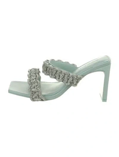 Pre-owned Simkhai Leather Slides In Green