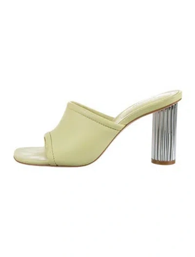 Pre-owned Simkhai Leather Slides In Green