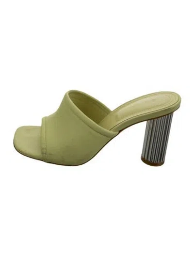 Pre-owned Simkhai Leather Slides In Green