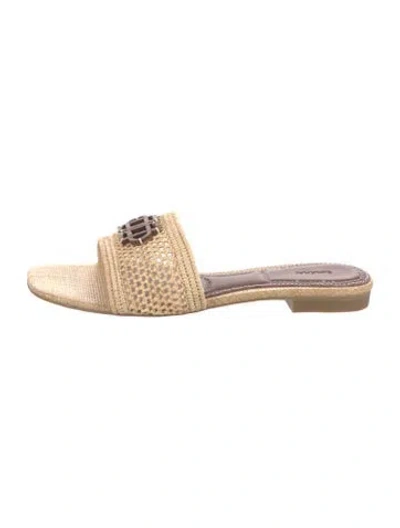 Pre-owned Simkhai Leather Slides In Neutral